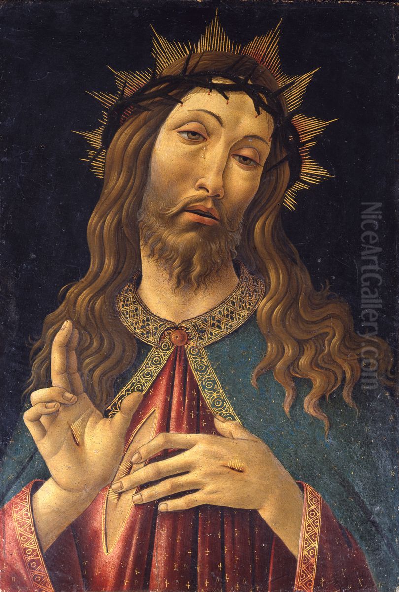 Vir dolorum (Cristo benedicente) Oil Painting by Sandro Botticelli