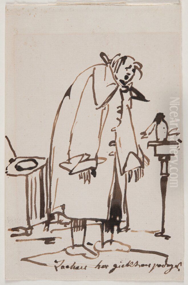 Portratt forestallande Sergels systerson, overstelojtnant Daniel Zachau (1754-1810) Oil Painting by Johan Tobias Sergel