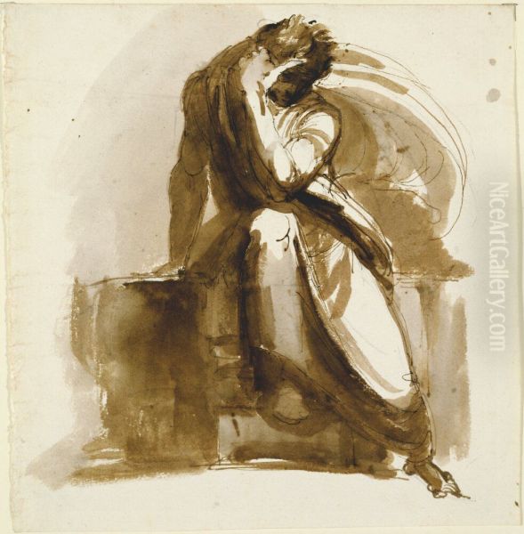 Grubblare Oil Painting by Johan Tobias Sergel