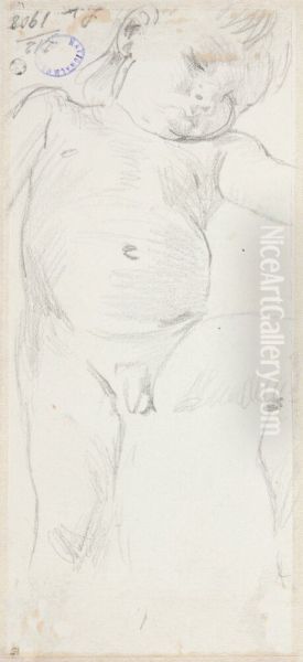 Sovande naken gosse Oil Painting by Carl Larsson