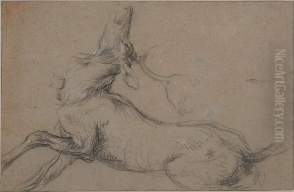 Study of a Stag at Bay Oil Painting by Frans Snyders