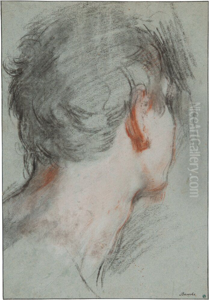 Head of a Man Seen from Behind Oil Painting by Federico Barocci