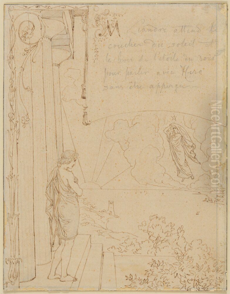 Hero and Leander Oil Painting by Lorenz Frolich