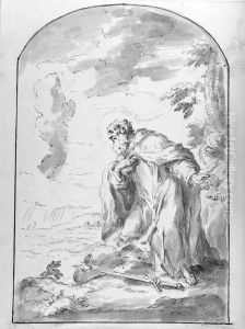 A Saint Standing on a Beach