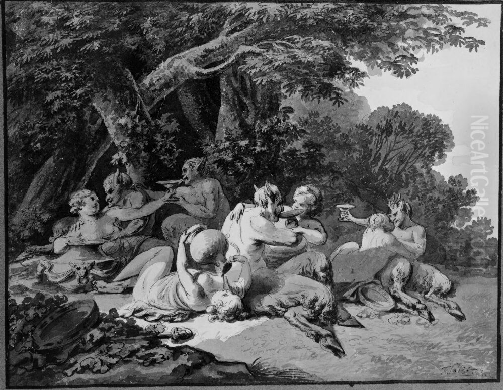 Backanal Oil Painting by Francois Sablet