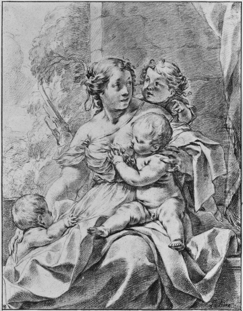 Caritas Oil Painting by Jacques Blanchard