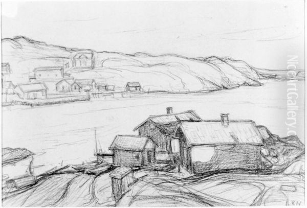 Kyrksund, Bohuslan Oil Painting by Karl Nordstrom