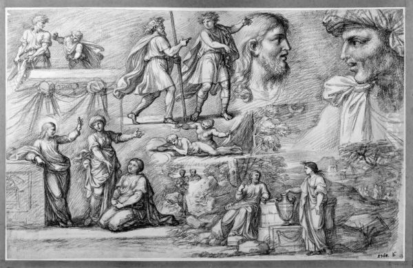Studieblad Oil Painting by Michel Corneille the Younger