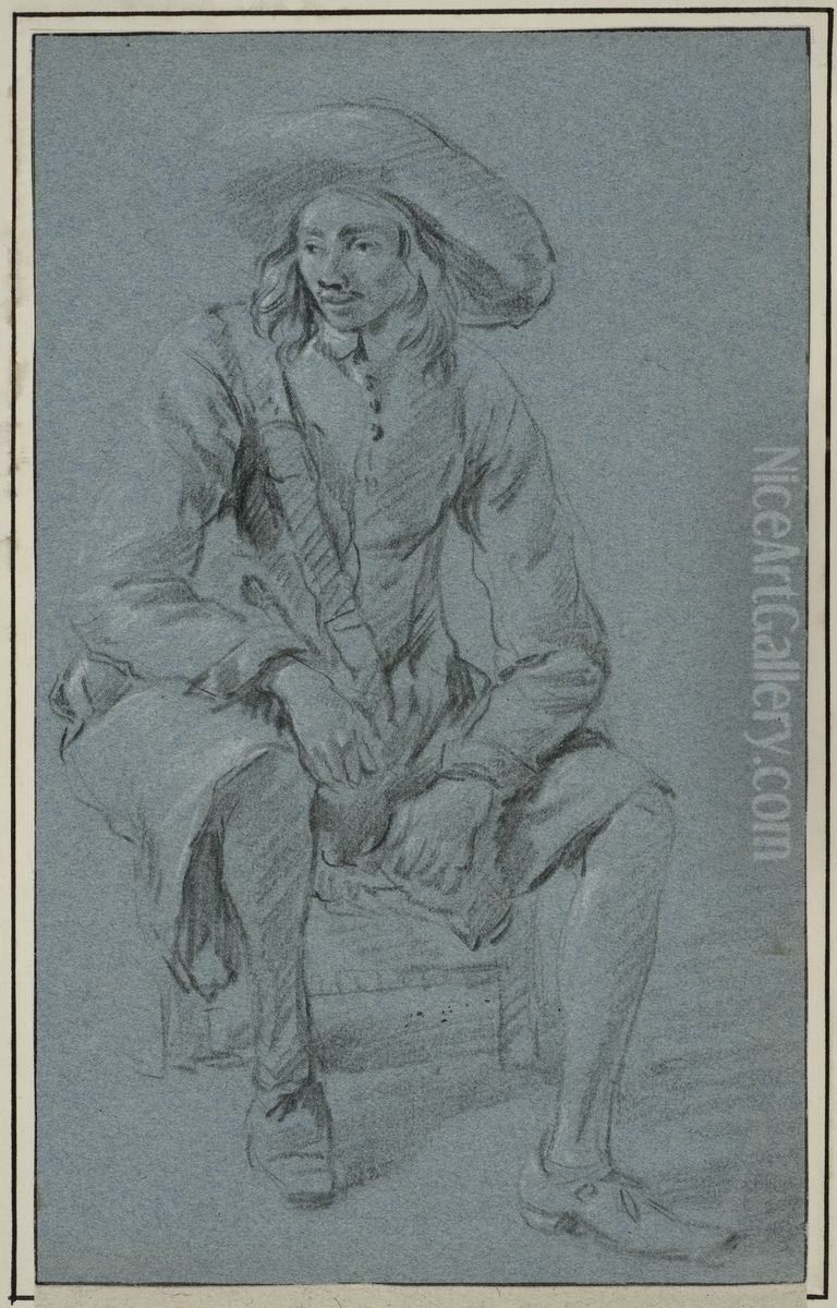 Sittande soldat Oil Painting by Jan Asselijn