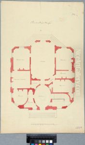 Andringsforslag av plan till en villa; plan over bottenvaningen Andringsforslag av plan till en villa; plan over bottenvaningen