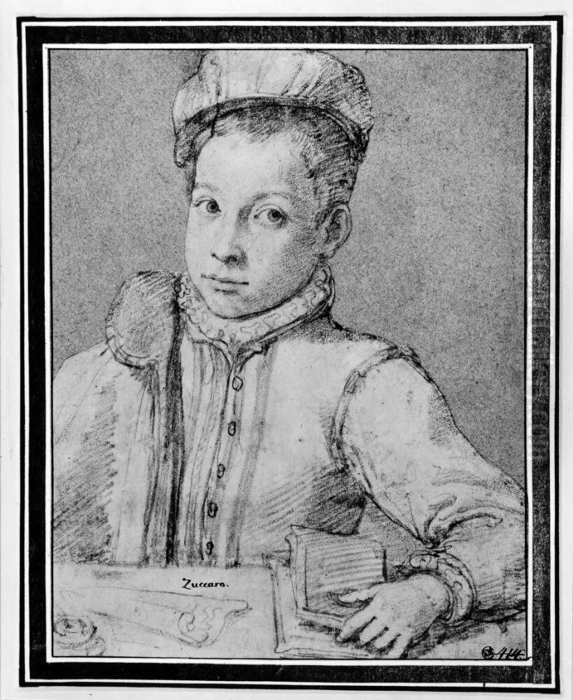 Portrait of a Young Boy Oil Painting by Federico Zuccari