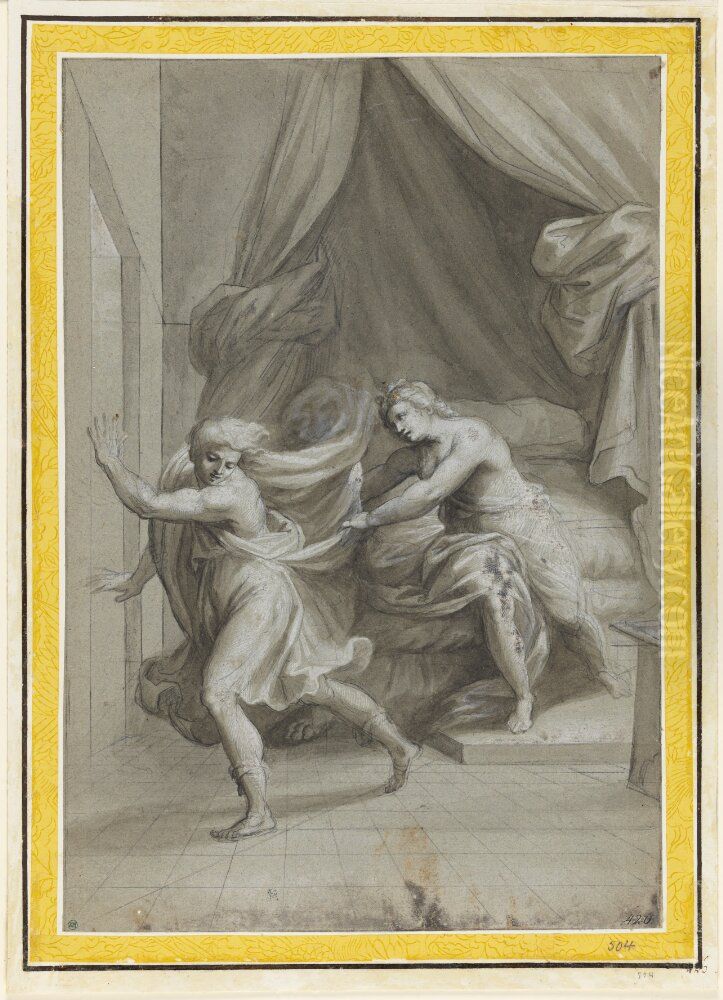 Joseph and the wife of Potiphar Oil Painting by Giuseppe Cesari