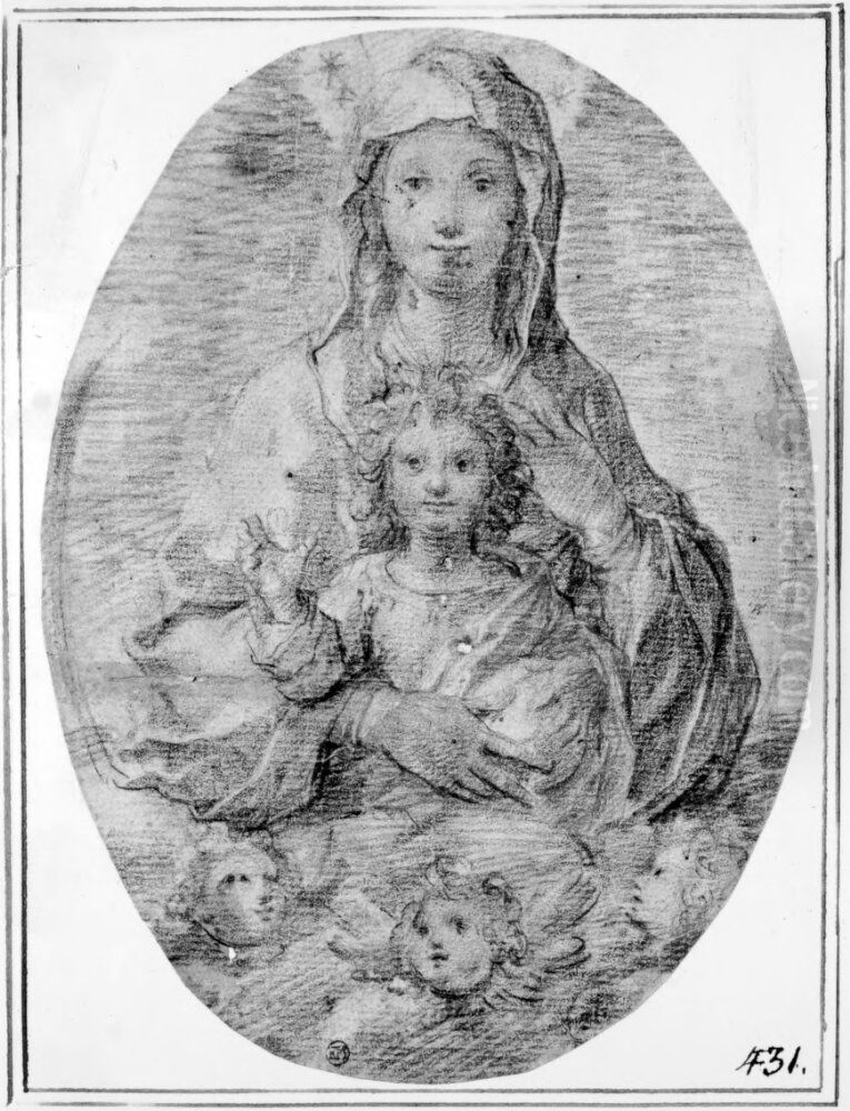 Madonna with the blessing Child Oil Painting by Giuseppe Cesari