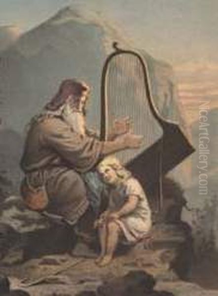 Heimer   and  Aslog Oil Painting by August Malmstrom