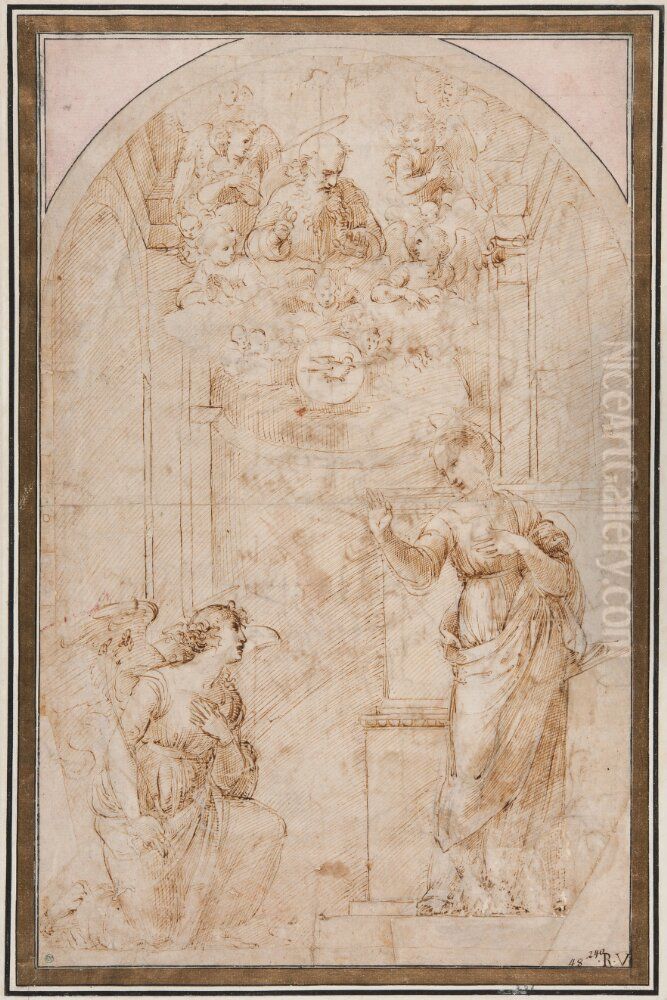 The Annunciation Oil Painting by Raphael