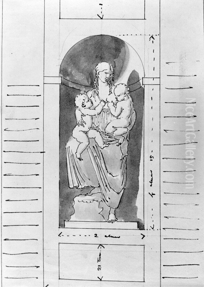 Skulpturgrupp i nisch Oil Painting by Louis Masreliez