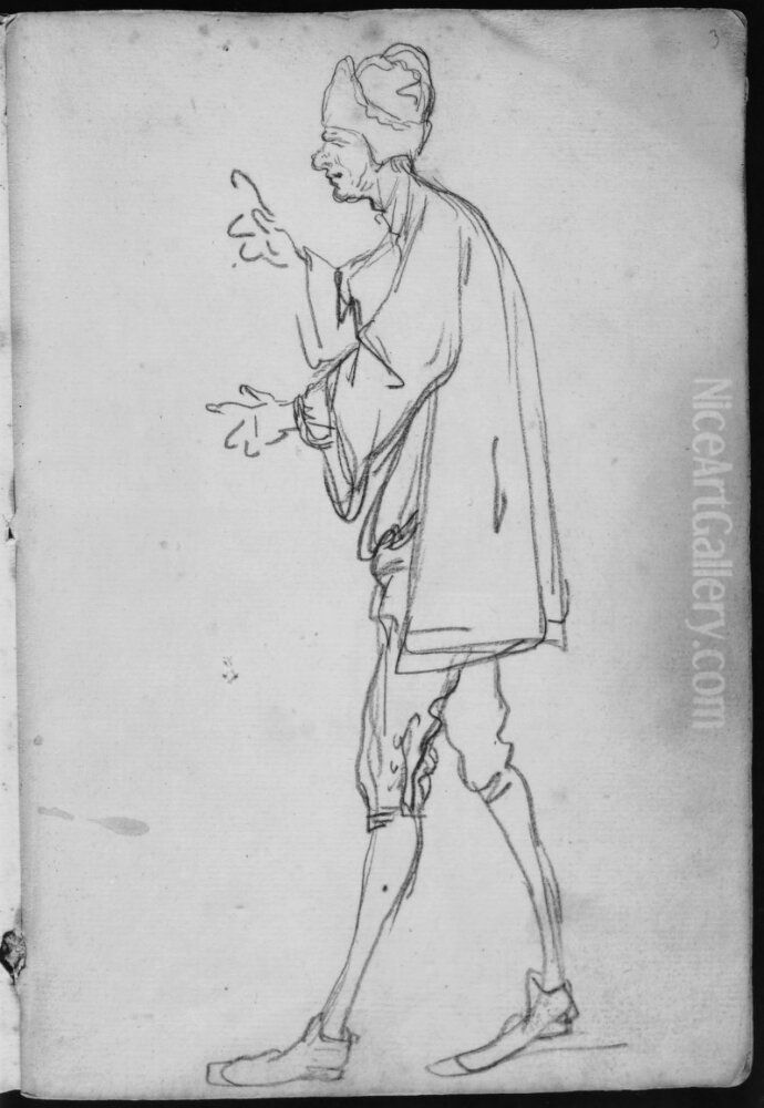 Man med mossa. Ingar i skissbok om 46 blad Oil Painting by Francois-Andre Vincent