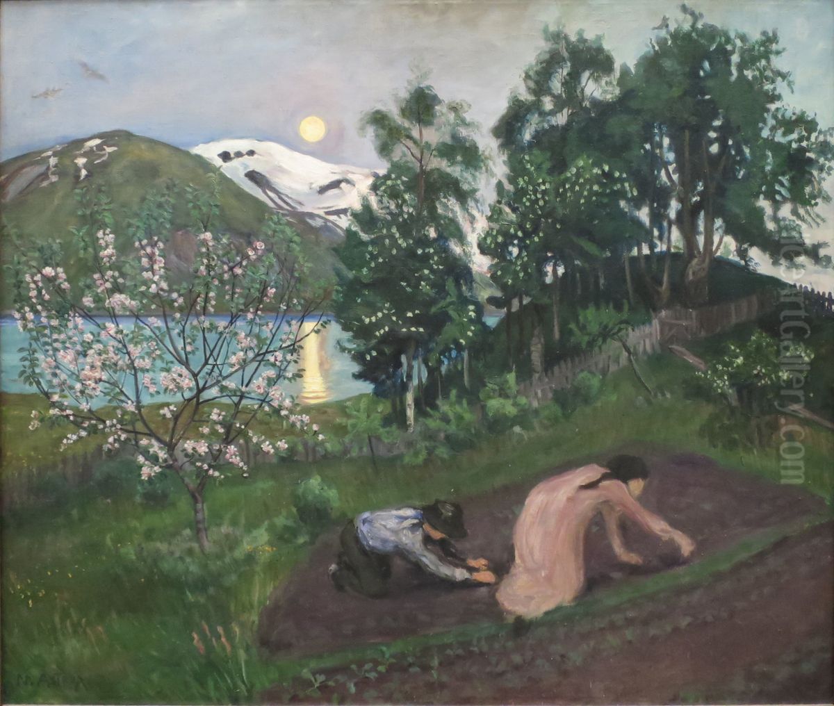 Night in Spring Oil Painting by Nikolai Astrup