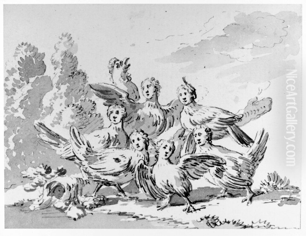 Teckning av den sk Honstavlan pa Gripsholm Oil Painting by Jean Eric Rehn