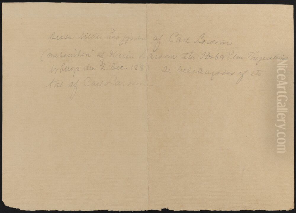 Seasickness. Robert and Elin Thegerstrom on their honeymoon Oil Painting by Carl Larsson