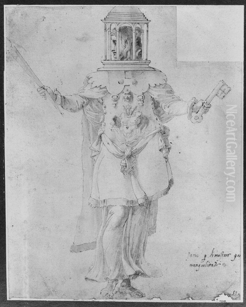 The two-headed Janus Oil Painting by Francesco Primaticcio