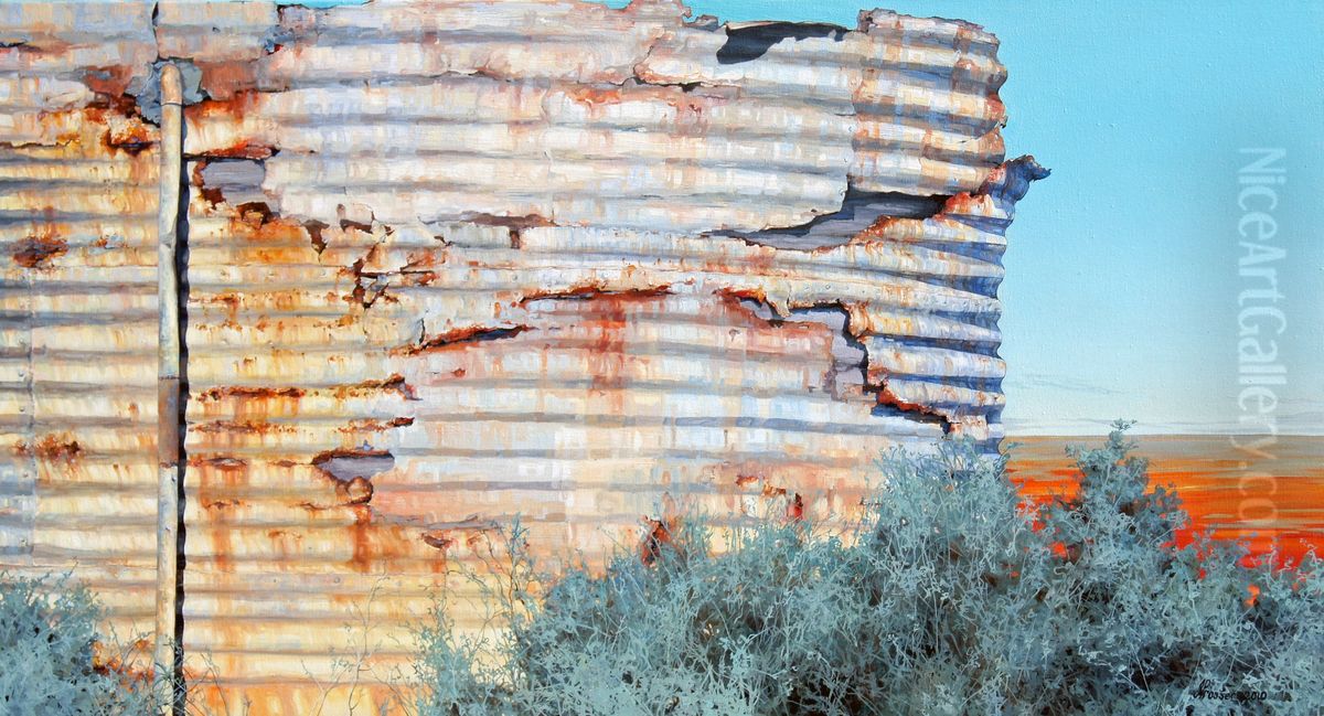 Outback Tank Oil Painting by unknown