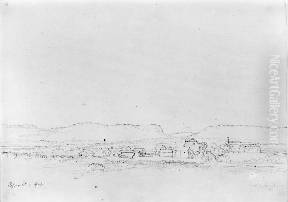 Porfyrverket i Alvdalen. Skissbok Oil Painting by Carl Johan Fahlcrantz