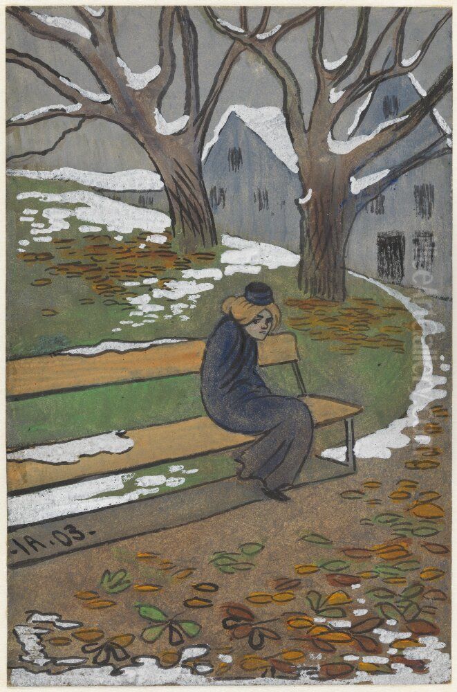 November (Ester Sahlin) Oil Painting by Ivar Arosenius