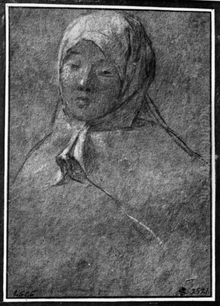 Kvinna med huckle Oil Painting by Claude Mellan