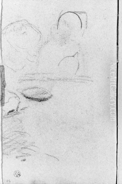 Studier av gass. Blad 30 recto i skissbok om 36 blad Oil Painting by Paul Gauguin