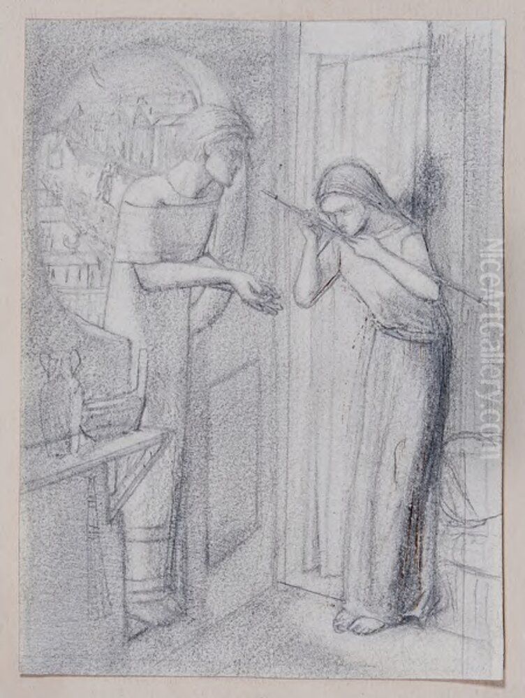 Clerk Saunders Oil Painting by Elizabeth Siddal