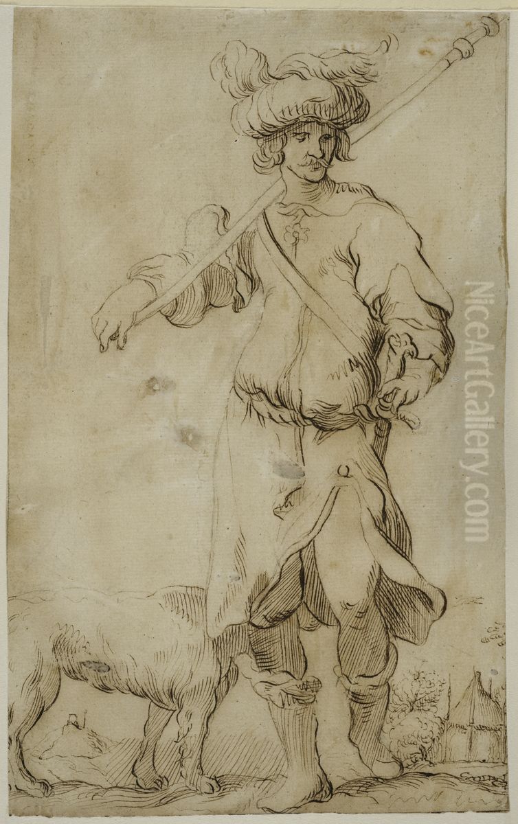 Oriental med hund Oil Painting by Abraham Bloemaert