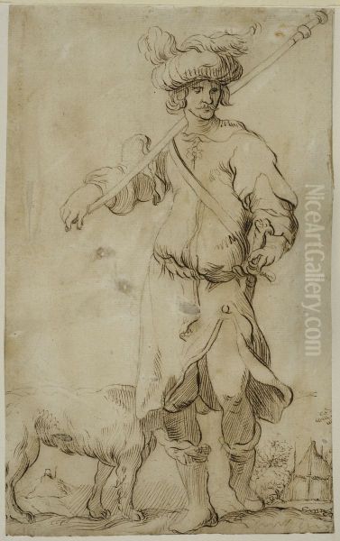 Oriental med hund Oil Painting by Abraham Bloemaert