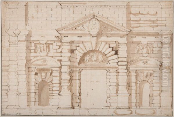 Project for the Porta del Te in Mantua Oil Painting by Giulio Romano