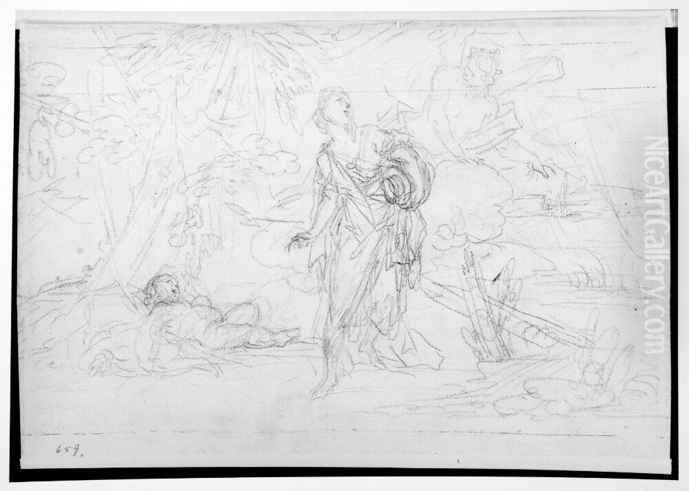 Study for Hagar and Ishmael Oil Painting by Sebastiano Conca Study for Hagar and Ishmael Oil Painting by Sebastiano Conca