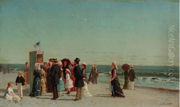 Punch and Judy Show at the Beach Oil Painting by Samuel S. Carr