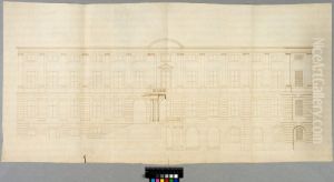 Drottningholm Palace. Elevation of half of the garden facade and half of the seaside facade