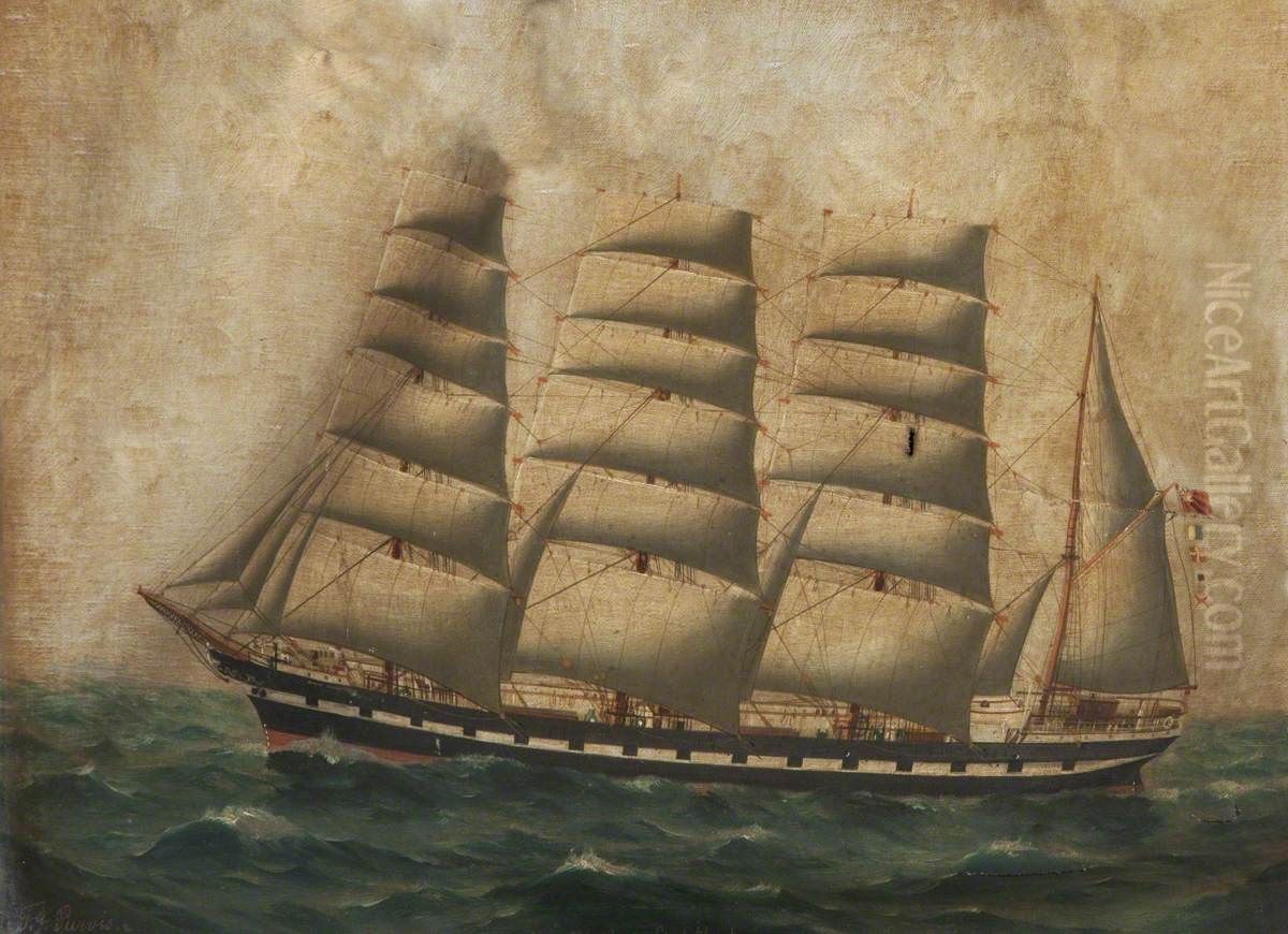 Four-Masted Barque 'Marion Lightbody' Oil Painting by Thomas G. Purvis
