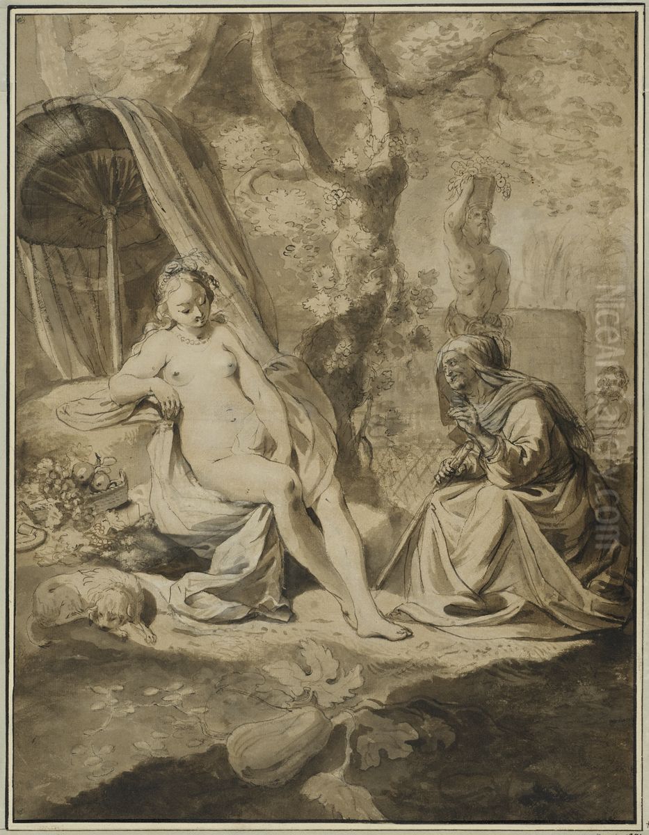 Vertumnus och Pomona Oil Painting by Nikolaus Knupfer