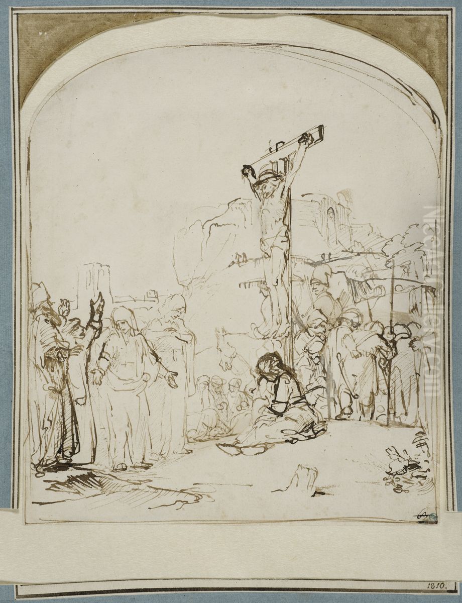 Golgata Oil Painting by Rembrandt