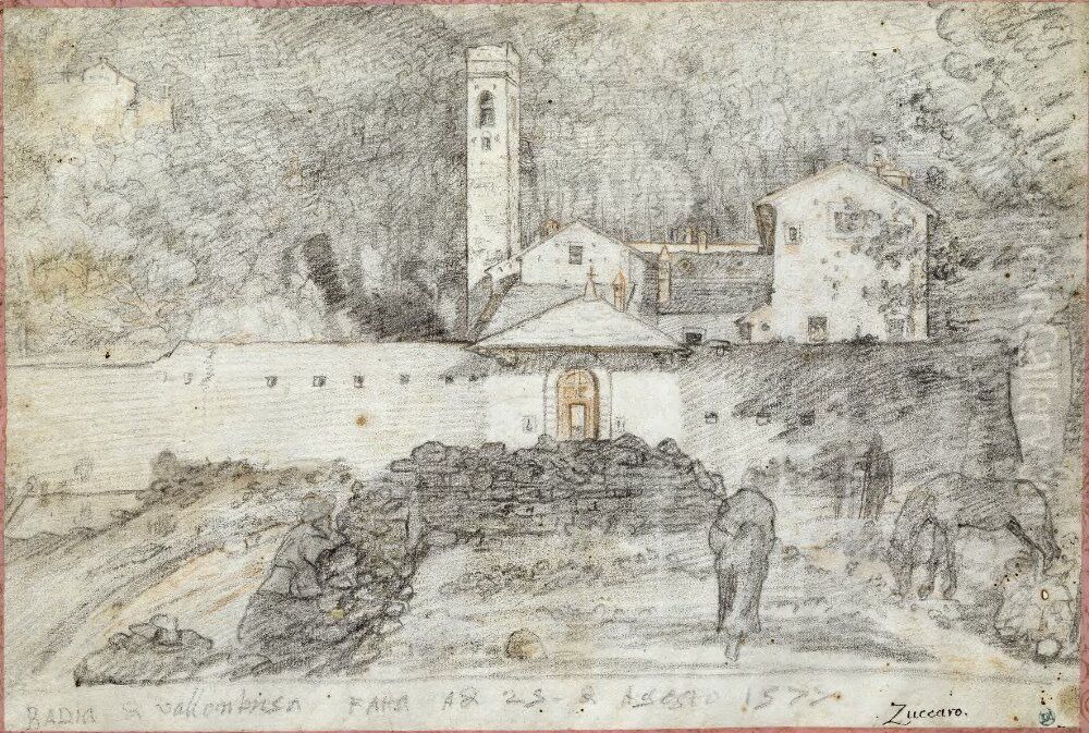 Badia di Vallombrosa Oil Painting by Federico Zuccari