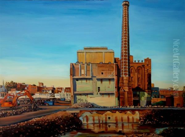 Pub with no beer II - Carlton United Brewery Oil Painting by unknown