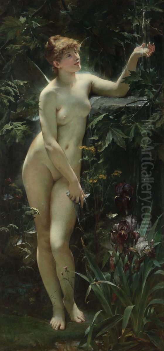 Psiquis en la fuente Oil Painting by Alexis-Joseph Mazerolle
