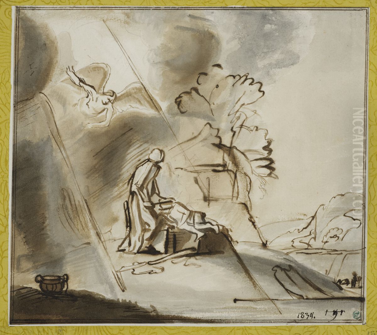 Abrahams offer Oil Painting by Rembrandt