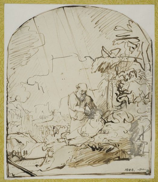 Abrahams offer Oil Painting by Rembrandt