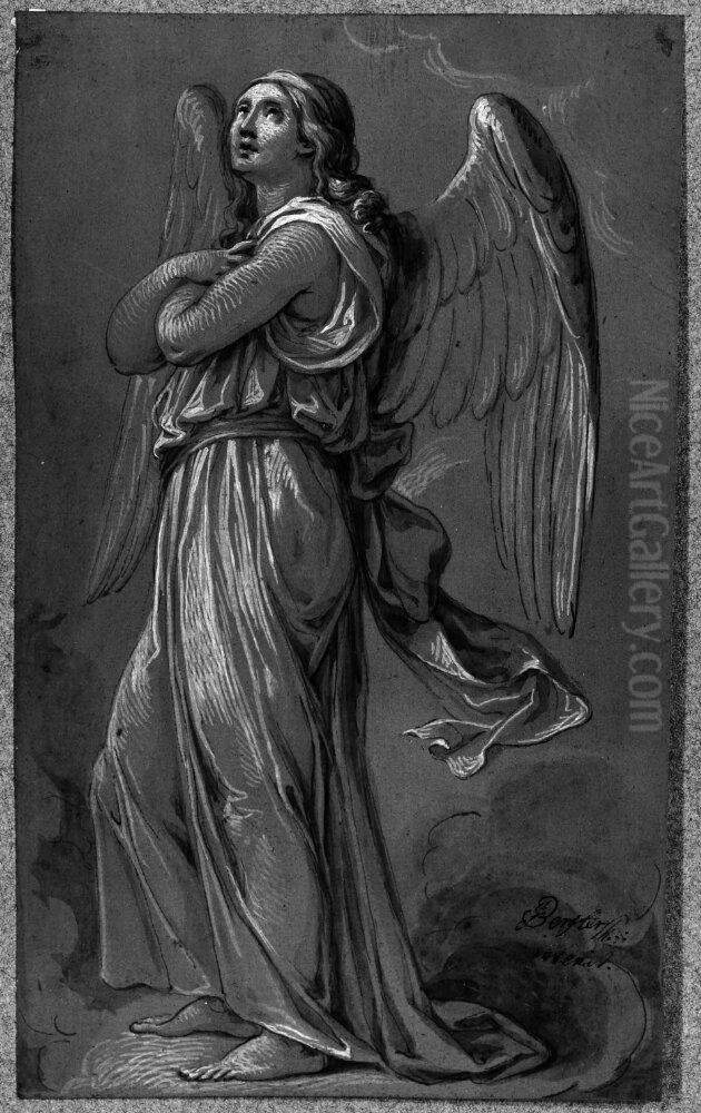 Angel Oil Painting by Joseph Bergler the Younger