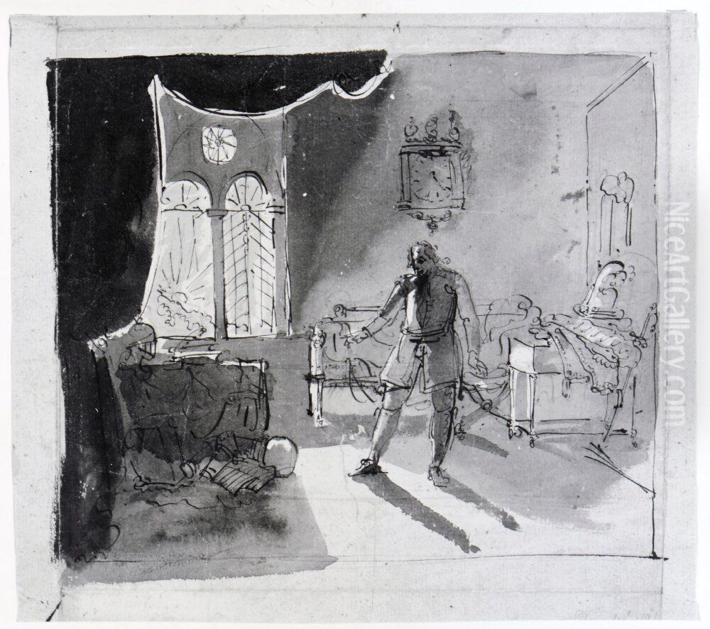 Man i slottsgemak Oil Painting by Jonas Akerstrom