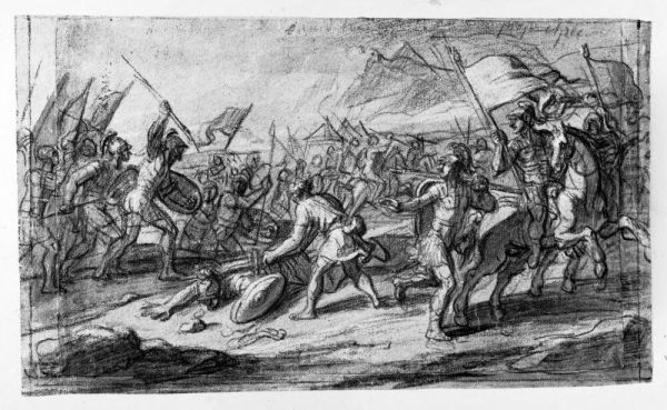 Stridsscen Oil Painting by Francois-Alexandre Verdier