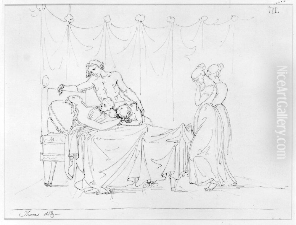 Thoras dod Oil Painting by Carl Wahlbom