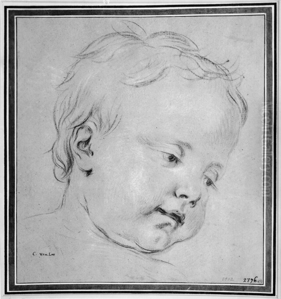 Barnhuvud Oil Painting by Charles-Andre van Loo